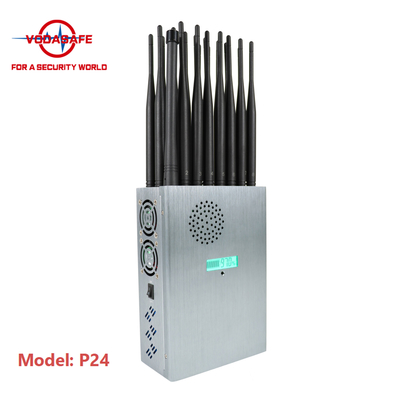 24 Watts High Power Signal Jammer 30m Shielding Radius Built In Battery