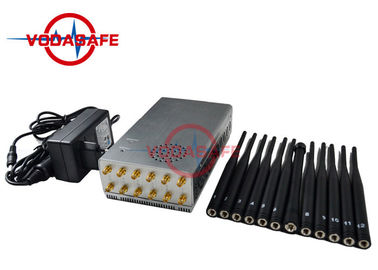 Portable Mobile Phone Signal Jammer 12 Antennas Working 30m With 10000mAh Battery