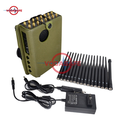 ICNIRP 12000mAh Handheld Signal Jammer 2G 3G 4G 16W 6 Antennas DC12V