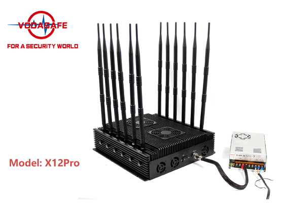 Stationary 12 Band Jammer 93W High Power X12Pro Multi Use Powerful Jammer 